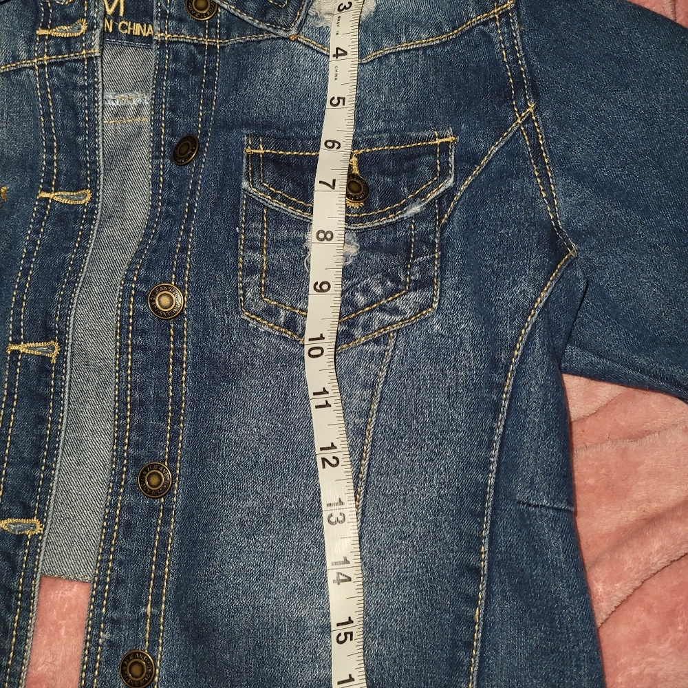 Rue 21 Cropped Blue Denim Jacket, Size M - Picture 4 of 8
